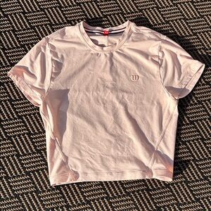 Wilson Pink peach Athletic tennis cropped tshirt Top XS